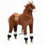 Cheval de marche pour enfants avec roues faciles à rouler, corps doux et ajustable, et grande taille pour les enfants de 5 à 16 ans
