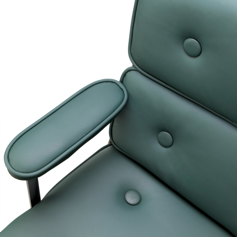 Roumena Genuine Leather Executive Chair, Green, Silver