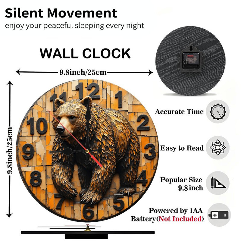 Horloge murale ours
