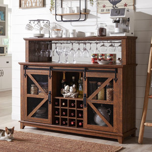 Coffee Bar Wine Bar RISE AND WINE! Cabinet Hutch Dining Room Kitchen