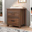 Ensemble de chambre à coucher 4 pièces, lit en bois avec tête de rangement et station de charge, 2 tables de chevet avec 2 tiroirs, 1 commode avec 5 tiroirs-556674500