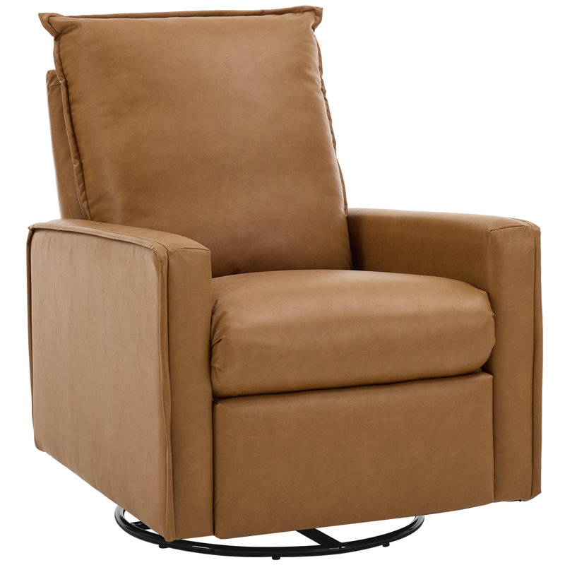 Fauteuil inclinable à bascule pivotant manuel rembourré pour chambre d'enfant, Brown