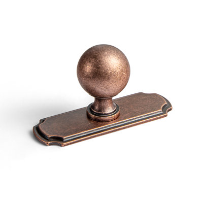 Poignée ronde solide avec contre-plaque (23293)