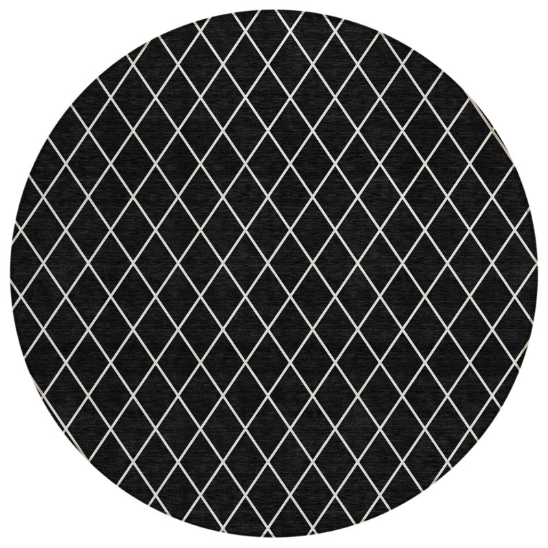 Tapis rond noir 8 po