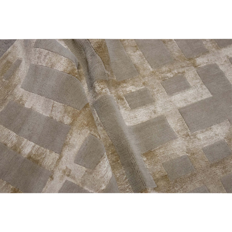 Hand Woven Silk and Wool Area Rug