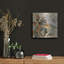 Art mural en métal luxueux «Les Fleurs 4» par Dusza, 12 po x 12 po