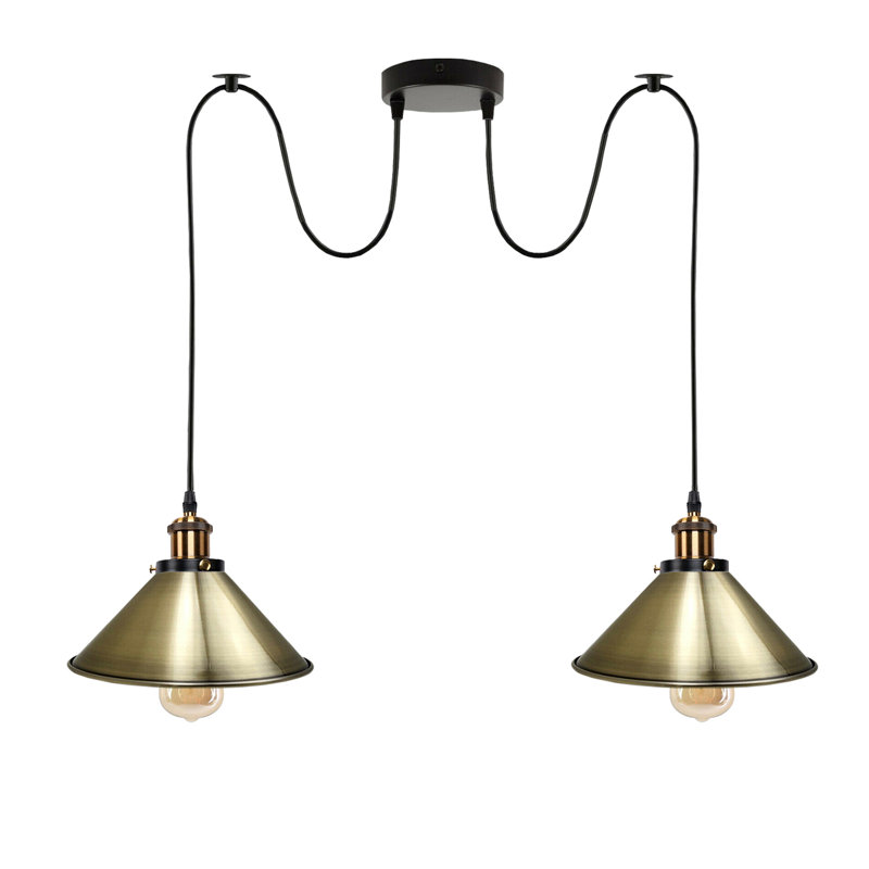 Lofton 2 - Light Cluster Pendant, Green Brass