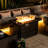 50000Btu Propane Fire Pit Table With Ceramic Top, 44Inch Outdoor, Rectangular , Lid, Rain Cover, Vivid Glass Rocks, Color Gas Table, Tile 50000Btu, Flashing Finish