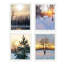 «Sunset Snowy Winter Forest Landscape», ensemble de 4 impressions murales d'automne encadrées sur papier, impression encadrée sur papier-93012354-93012356