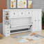 Lit escamotable simple 6 tiroirs avec garde-robe, tablettes, armoire et bureau-1050434226