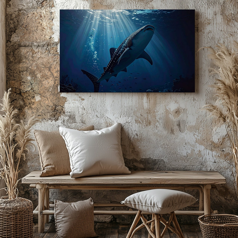 Toile majestueuse avec requin baleine, H 9 po x l 12 po