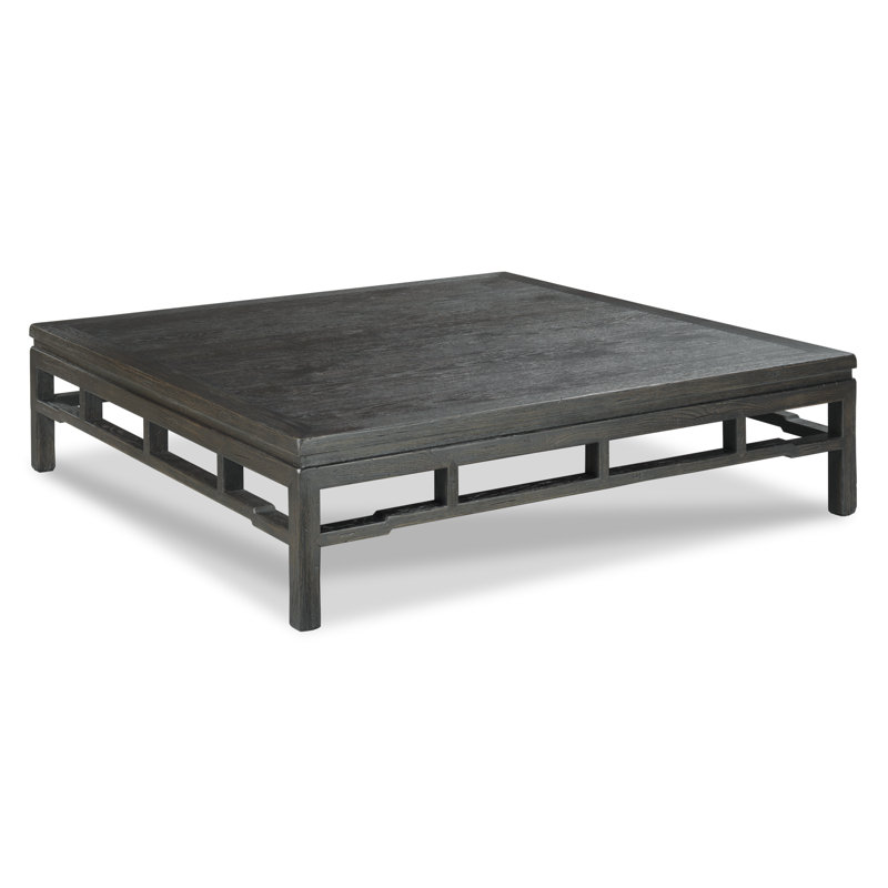 Table moderne Ming, Noir usé, H 16,25 po x L 60 po x l 60 po