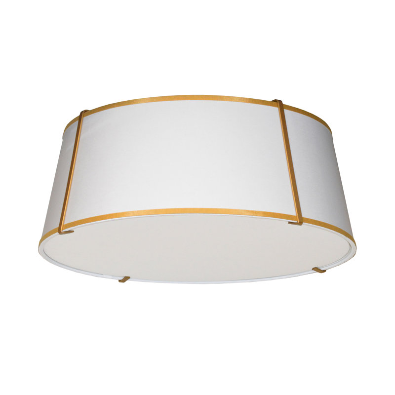 Plafonnier encastré 4 lumières trapézoïdales, Doré, Blanc