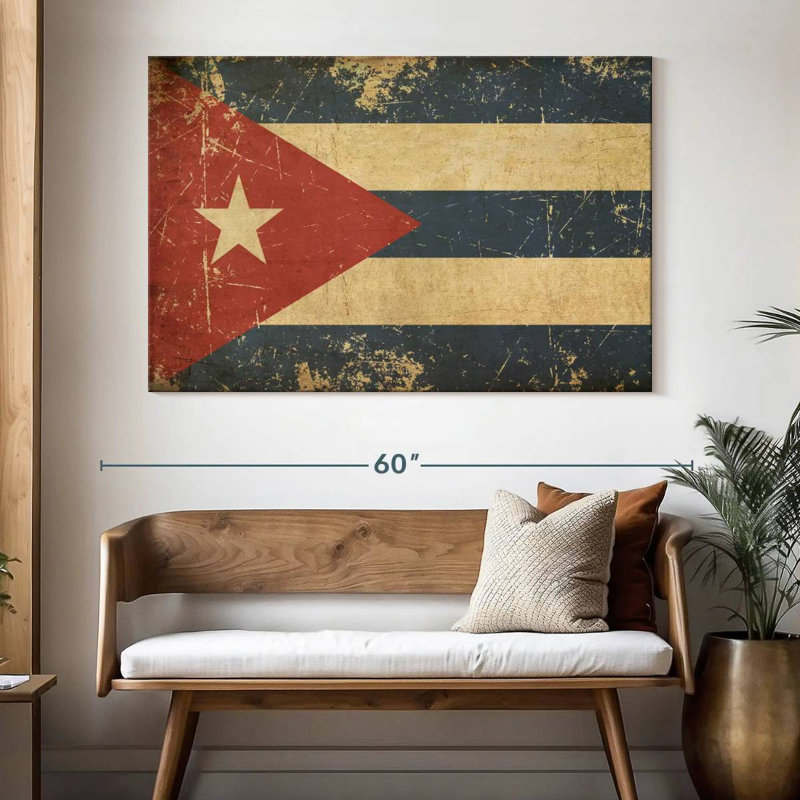 Borges Cuba Flag, 34" H x 51" W