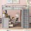 Lit mezzanine avec tiroirs, bureau et garde-robe