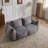 Boneless Giant Bean Bag Couch for Adults, Ultra Soft Fluffy Loveseat Bean Bag Sofa, Oversized Chase Lounge Chair Indoor for Living Room Bedroom, No Assembly Required Cozy Reading Chair with Pillows-1084743927
