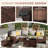 7-pieces Patio Furniture Set With 44" Propane Gas Fire Pit Table-121815458