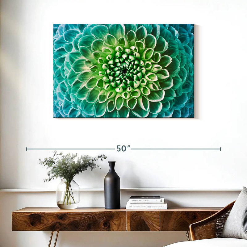 Fleur de dahlia turquoise Harnek, H 24 po x l 36 po