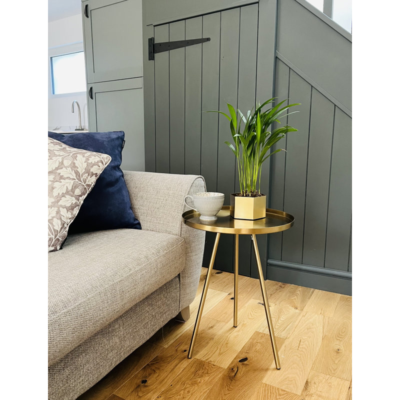 Roger Tray Top End Table, Brass, Brass