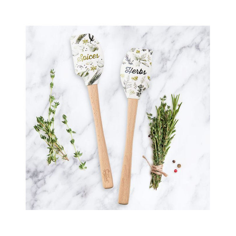 Spatulart® Herbs & Spices Wood Handled Spatula