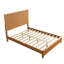 Ensemble de chambre à coucher 3 pièces pour lit queen avec cadre de lit en bois massif et 2 tables de chevet, fini naturel