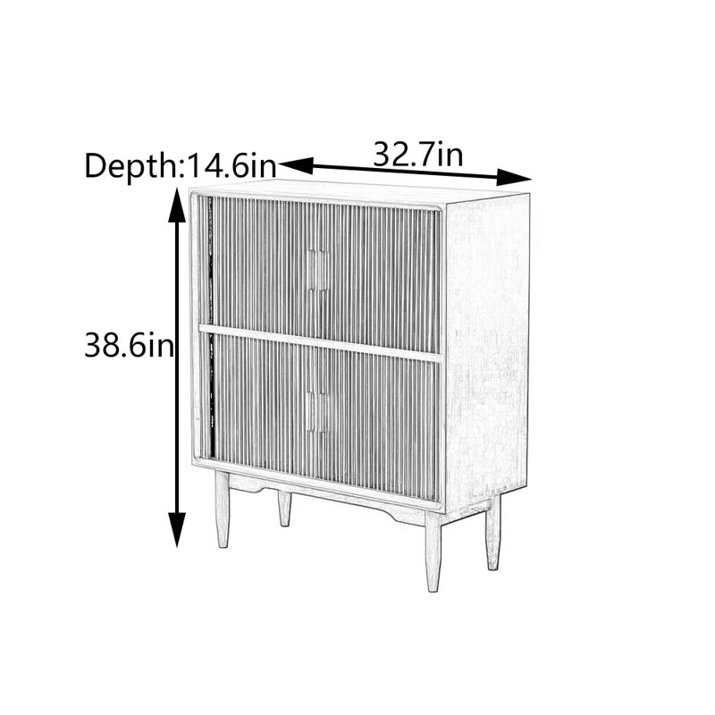 Solid Pine Wood Console Cabinet, Brown