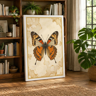 Painted Lady Study Botanical - Wrapped Canvas