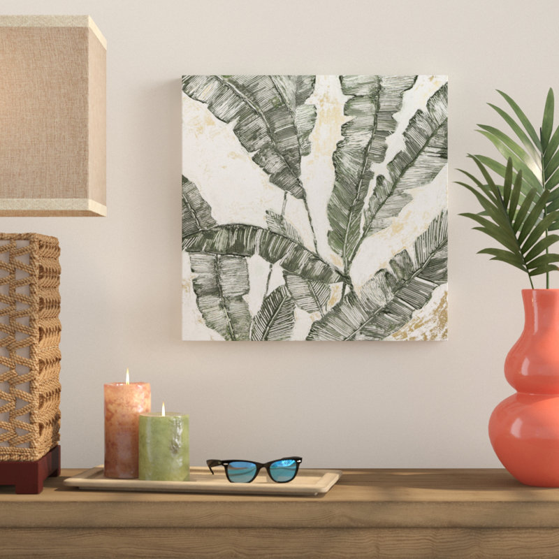 Feuille verte II - reproduction sur toile, H 12 po x l 12 po x P 1,5 po