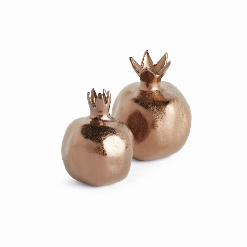 Granato Bronze Glaze Organic Pomegranate Bud Vases, Bronze