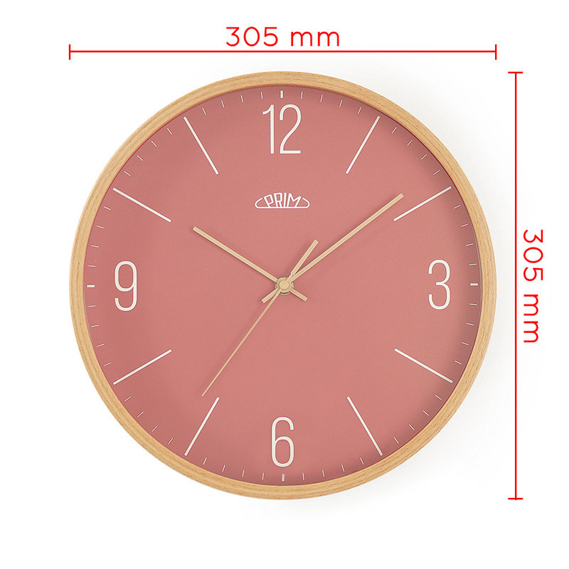 Wood Wall Clock, Red