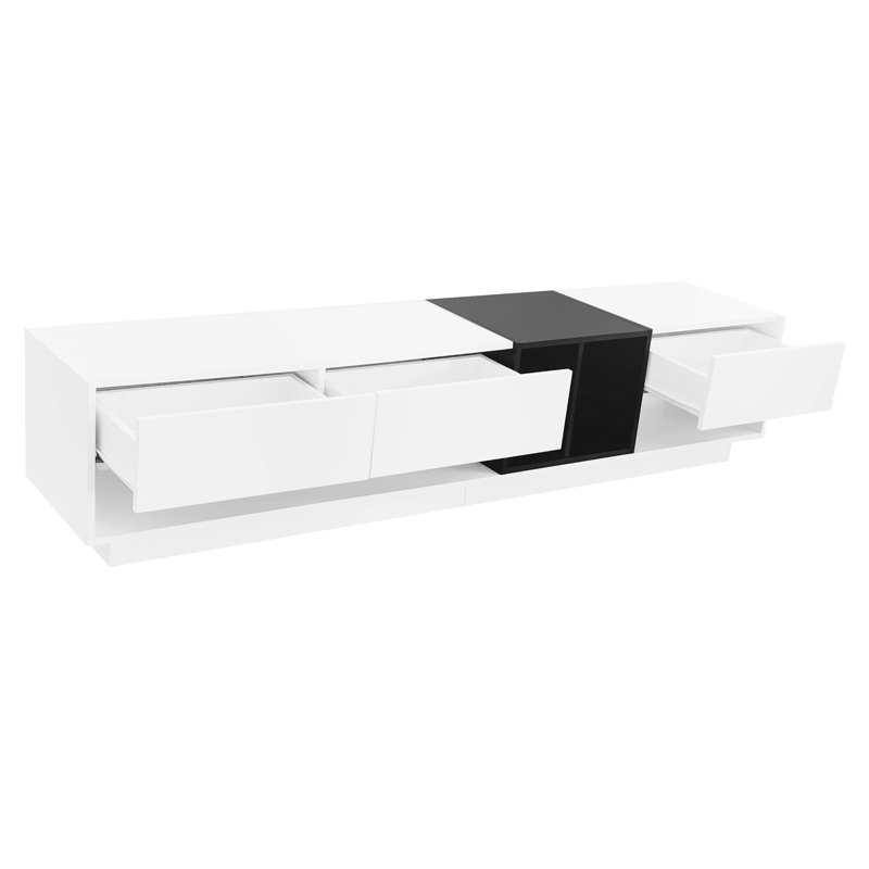 Crédence de rangement l 74,8 po Merlinda, Blanc