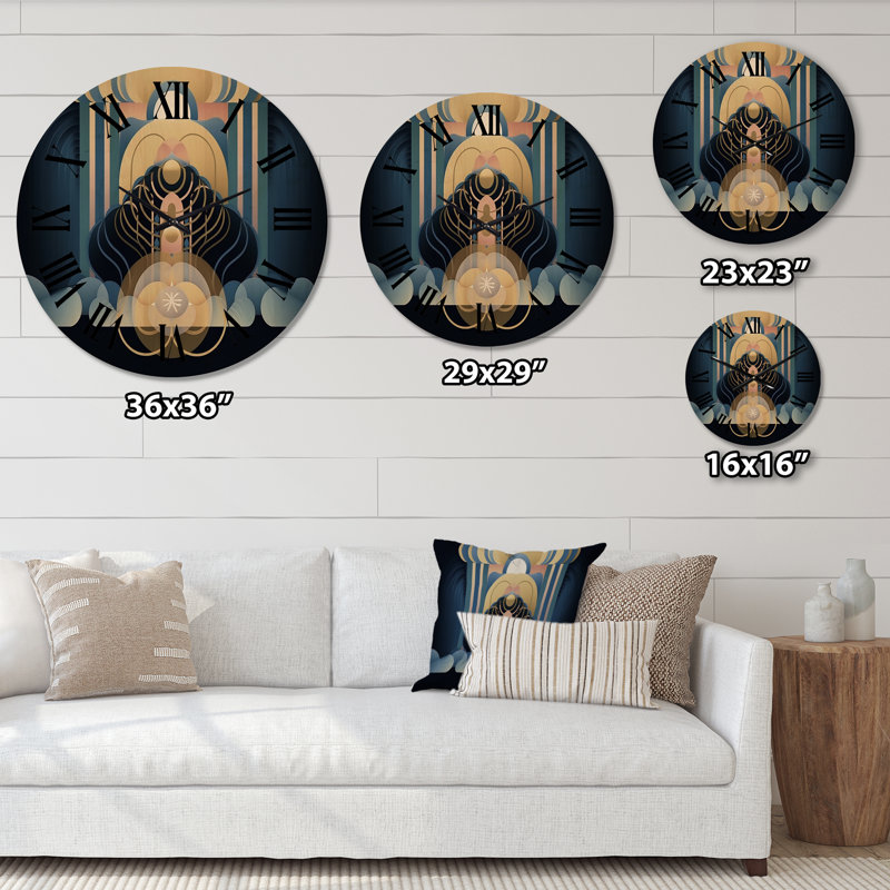 Horloge murale géométrique en bois, Grand