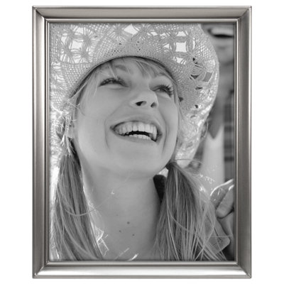 Pewter Metal Beveled Picture Frame