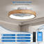 Ventilateur de plafond encastré de 50 cm avec éclairage DEL, profil bas, en bois, avec télécommande et application de contrôle, intensité lumineuse réglable sur 3 températures de couleur, 6 vitesses, réversible, pour chambre ou salon.