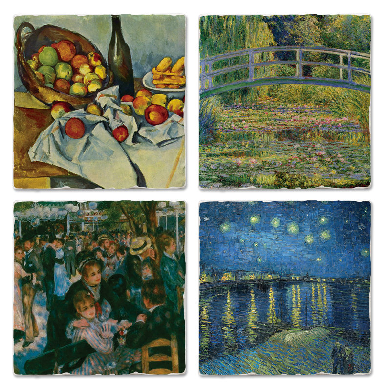 Paquet de 4 sous-verres Thirlystone Impressionist