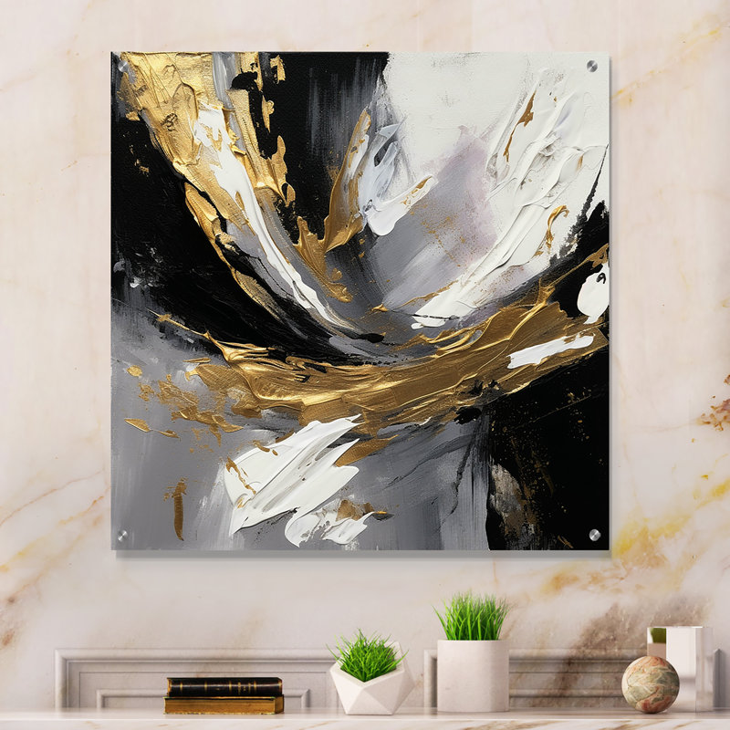 Mystery Awakening V - Art mural abstrait en acrylique, H 16 po x l 16 po
