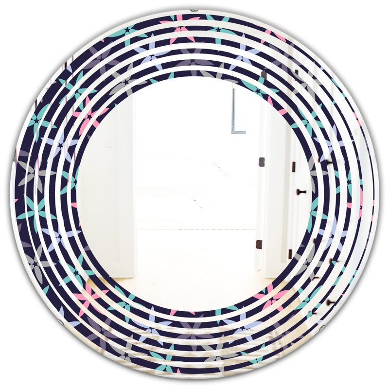 Miroir mural abstrait sans cadre V, H 23,6 po x l 23,6 po