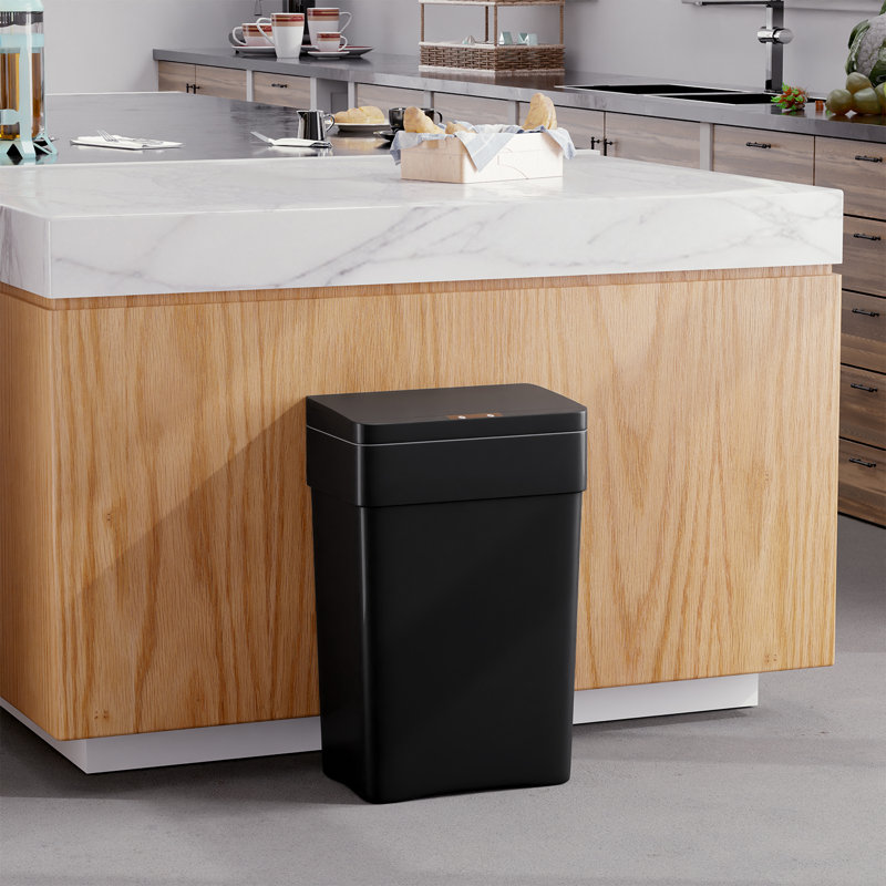 Poubelle de cuisine 13 litres avec couvercle et poubelle de cuisine en plastique 13 gallons (3), Noir