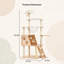 Tour pour arbre à chat de 53,5 po, maisonnette pour chat à plusieurs niveaux avec perchoir transparent, poteaux à griffer en sisal et échelle d'escalade, maisonnette d'intérieur pour chat pour chatons adultes