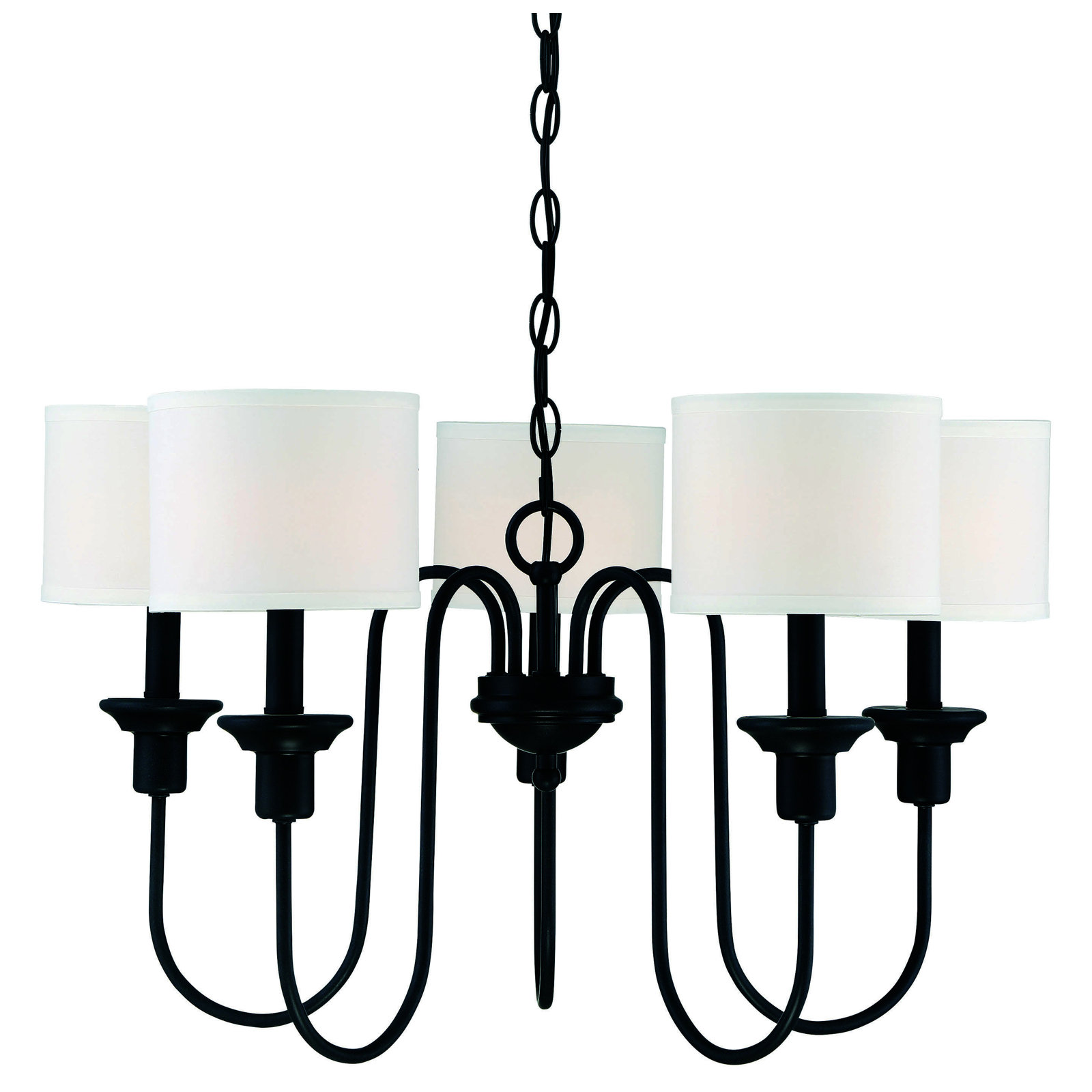 5 - Light Metal Dimmable Chandelier, Aged Iron