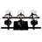 3 Light Black Wall Sconce, 21-Inch Wide Modern Industrial Bathroom or Vanity Light Fixture