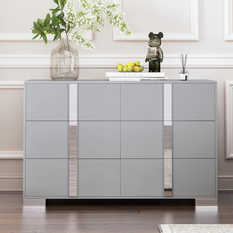 Armoire de rangement avec 6 tiroirs, Gris