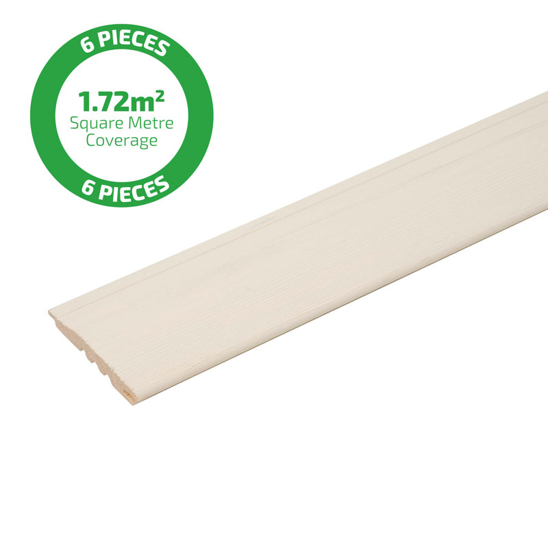 Viking Painted Cladding TG Shiplap Oyster White (L) 2.4M (W) 146Mm (T) 19Mm Pack Of 6 Pieces (1 Bundle)
