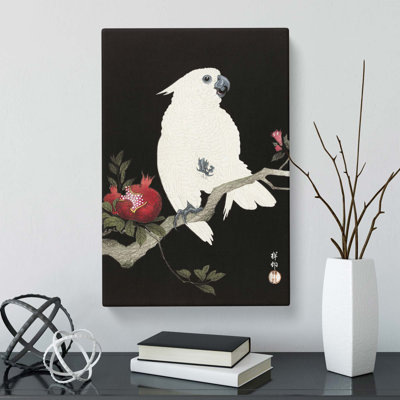 Cockatoo and Pomegranate by Ohara Koson - Wrapped Canvas