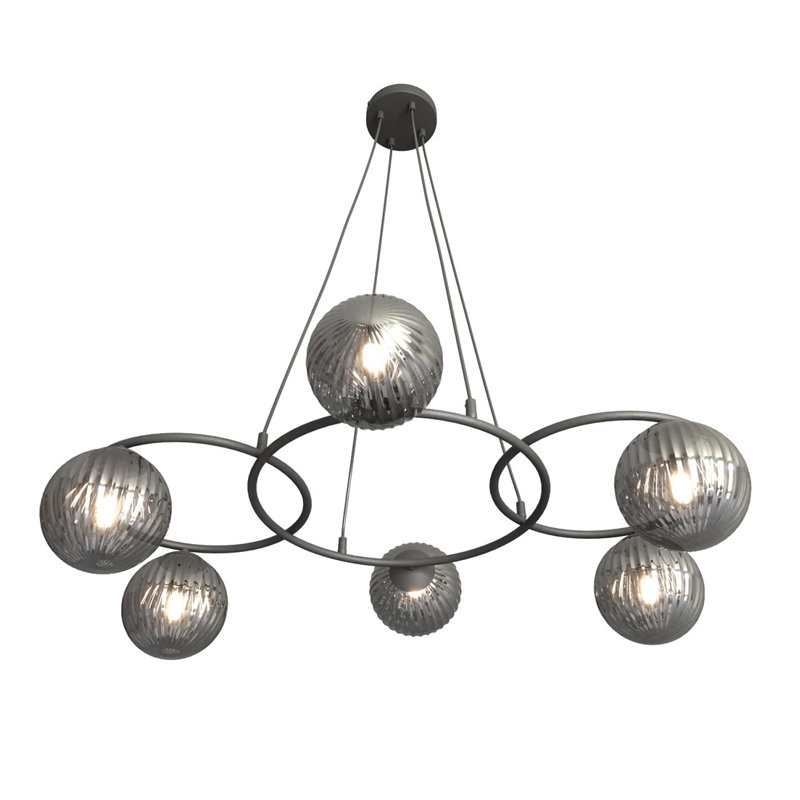 Frisco 6 - Light Matte Black Pendant, Matte Black/Graphite