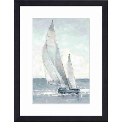 «Gray Seas I» par Ethan Harper - peinture encadrée