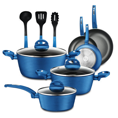 Batterie de cuisine antiadhésive en aluminium 12 pièces NutriChef