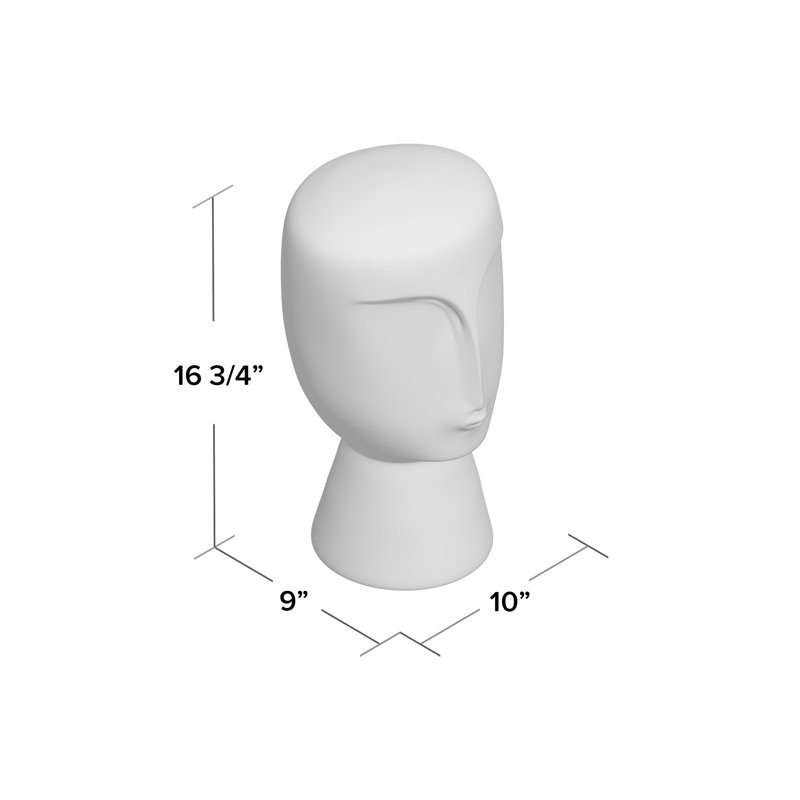Matte Modernist Bust, Matte White