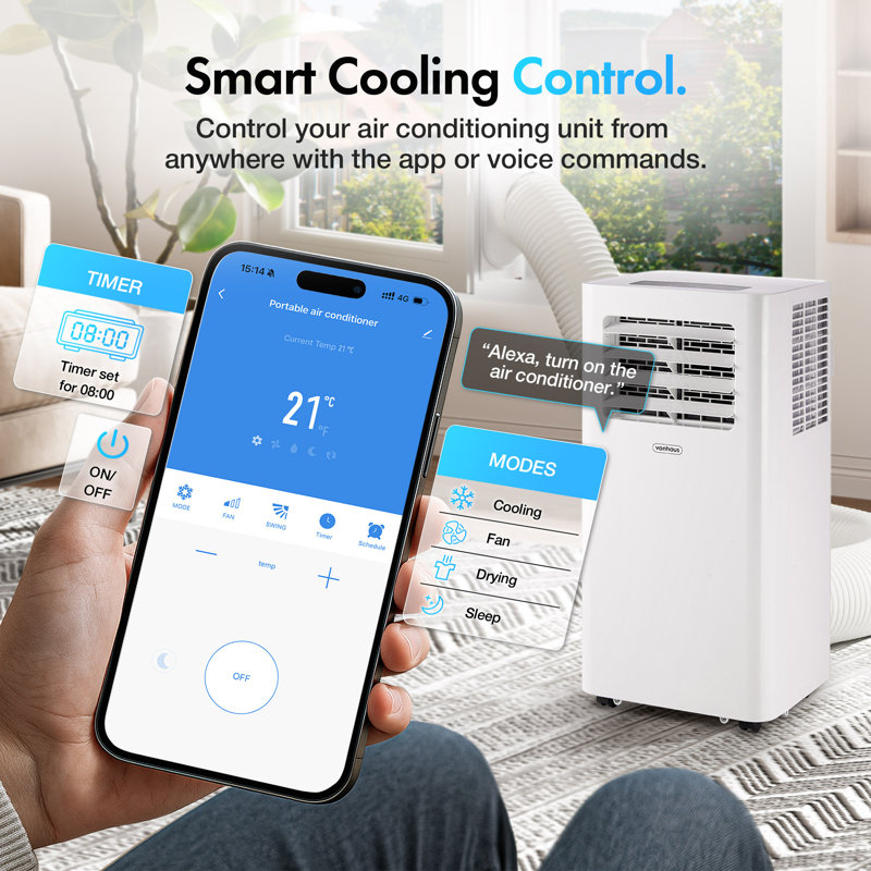 Vonhaus Air Conditioning Unit 12000 Btu Smart Wifi Enabled