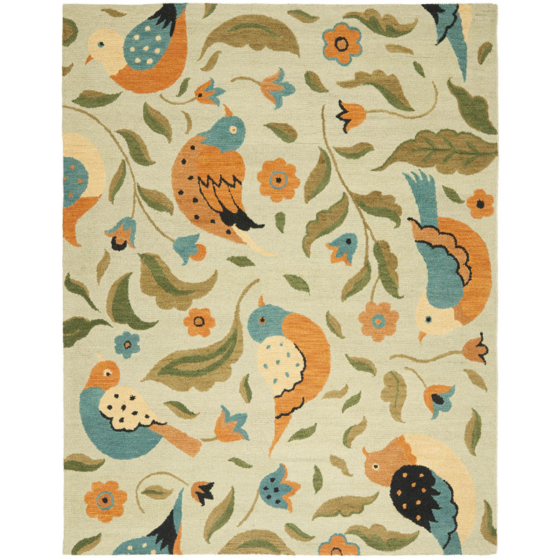 Alston Hand Hooked Wool Floral Rug, Rectangle 8' x 10'